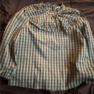 NWOT Women medium Draper James green plaid blouse